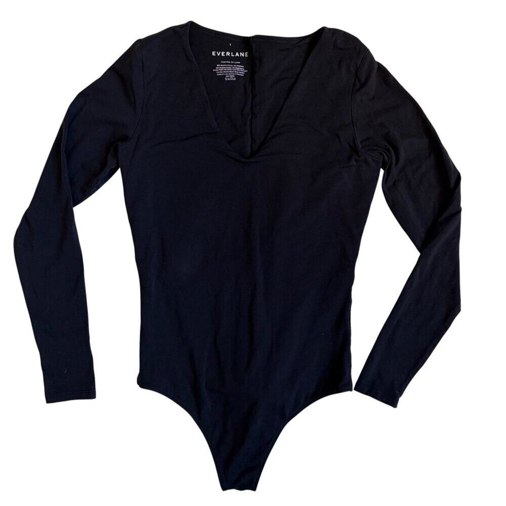 Everlane Long Sleeve Bodysuit (Black) - Small